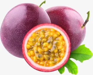 水果百香果三个 对半切开免抠