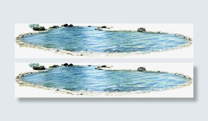 蓝色湖泊美景沙滩免抠