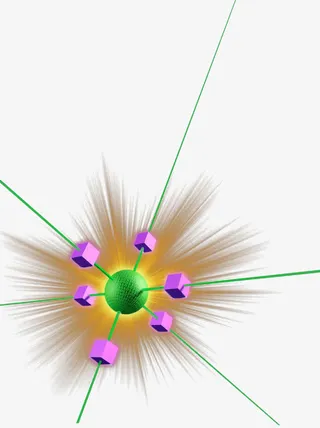 绿色几何穿透射线免抠