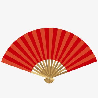 红色扇子免抠