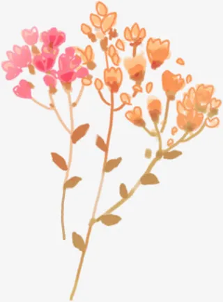 手绘爱心花朵可爱免抠