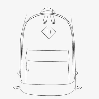 双肩背包简笔画素描免抠