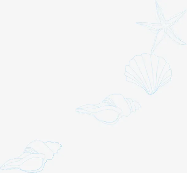 蓝色线条海螺免抠