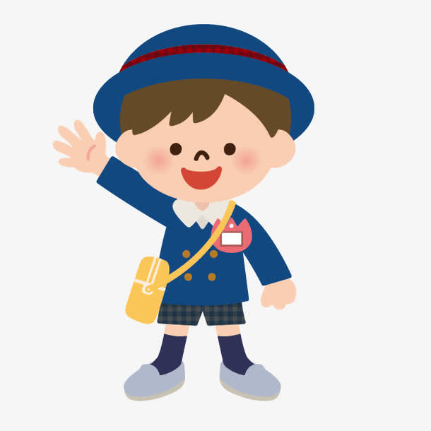 卡通素材人物剪影 卡通可爱小学免抠