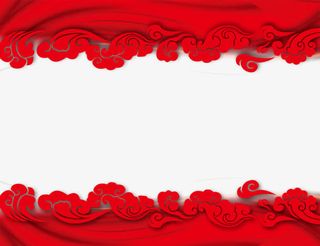 卡通红色新年祥云矢量图免抠