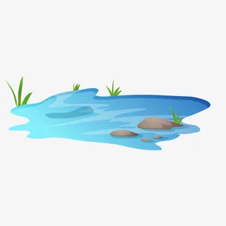 卡通清新河流免抠