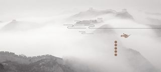 白色梦幻中国风背景图高清