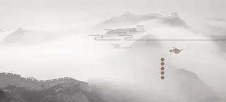 白色梦幻中国风背景图高清