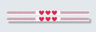 红色爱心线条免抠
