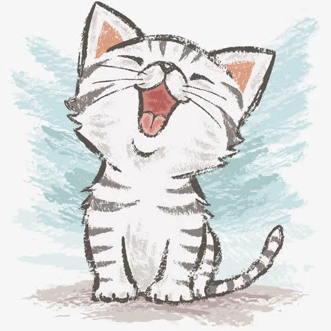 开心的小猫免抠