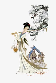 林黛玉葬花图免抠