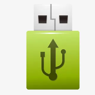绿色渐变质感优盘存储免抠