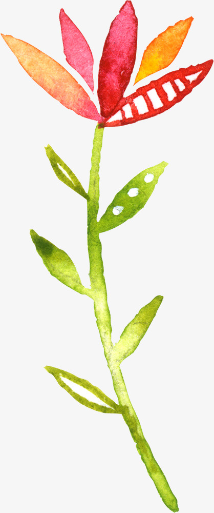 油彩花卉设计素材免抠
