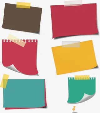 贴在墙上的便签纸免抠