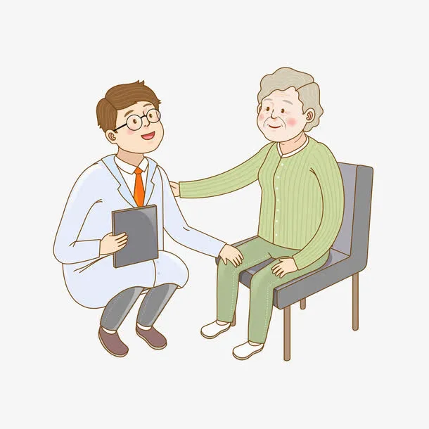 检查老人腿部的医生免抠