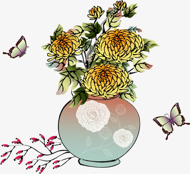 中国风花免抠