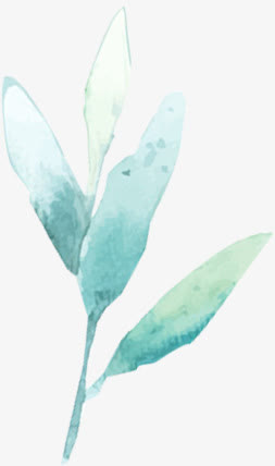 蓝色绚丽卡通春天花朵免抠