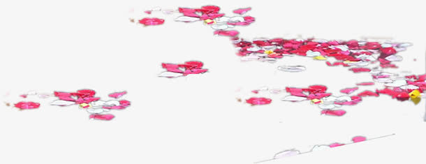 粉色漂浮花瓣海报装饰免抠