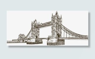 手绘伦敦地标伦敦塔桥免抠