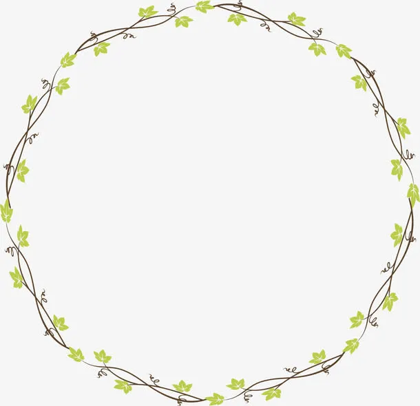 绿色清新藤蔓框架免抠