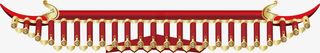 春节红色宫殿屋檐免抠