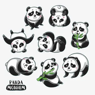 可爱的小熊猫免抠