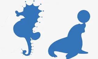 海洋元素剪影免抠