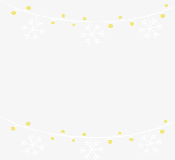 白色雪花边框免抠
