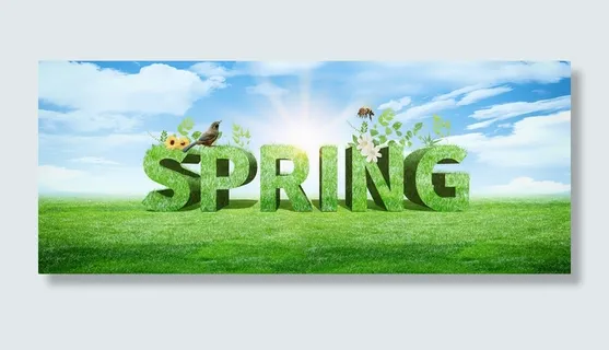 春天草地蓝天海报绿色草坪背景高清