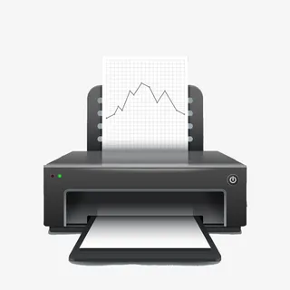 手绘卡通黑色打印机免抠