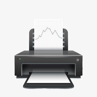 手绘卡通黑色打印机免抠