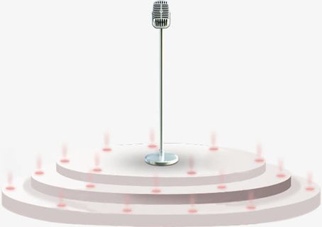 年终公司活动白色K歌舞台长杆话免抠