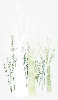 手绘文艺树枝装饰免抠