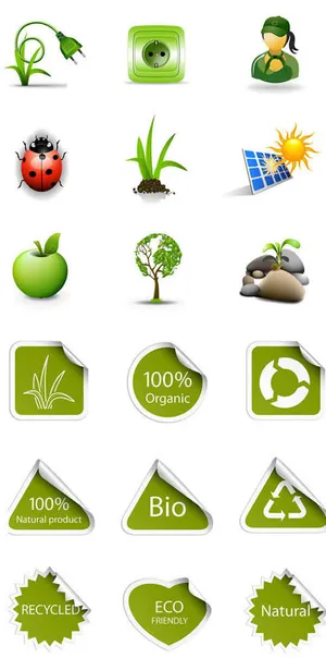 生态环保绿色标志矢量素材免抠