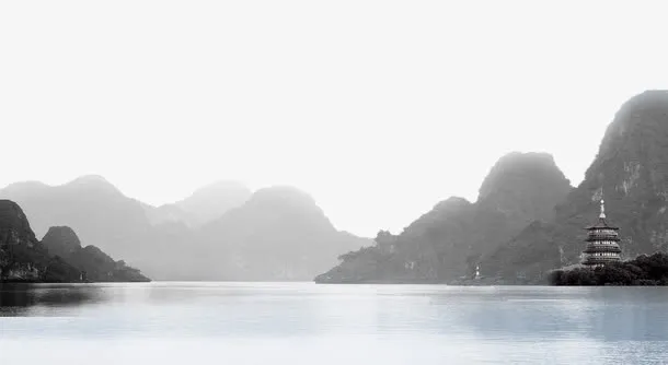 湖光山色免抠