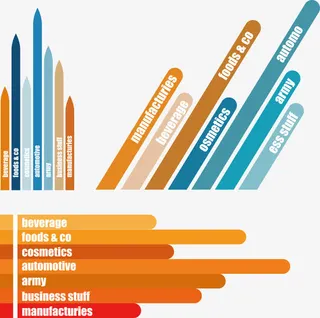 条状统计图矢量集合免抠