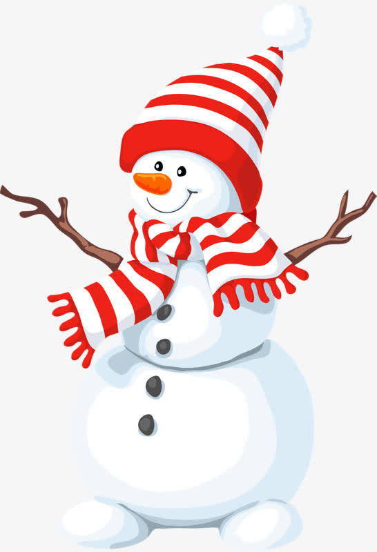 戴围巾的雪人免抠