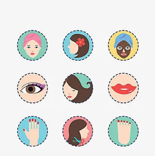 女生化妆小图标免抠