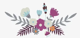 手绘卡通装饰花瓣花草装饰海报设免抠