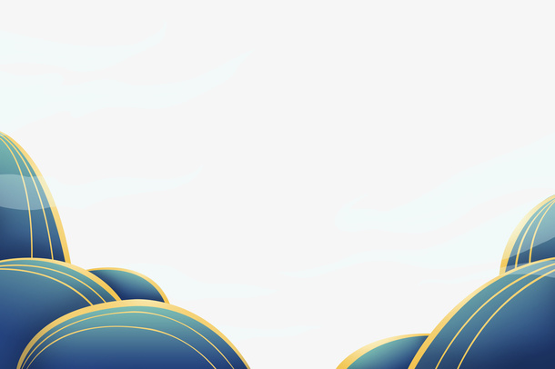 原创国风国潮祥云流云山水边框纹理免抠