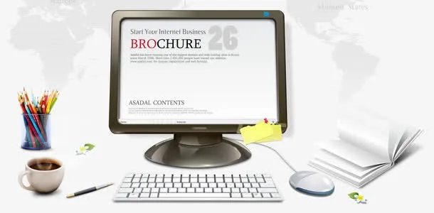 白领办公室文具免抠