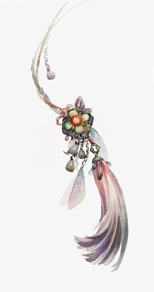 唯美古风插画免抠
