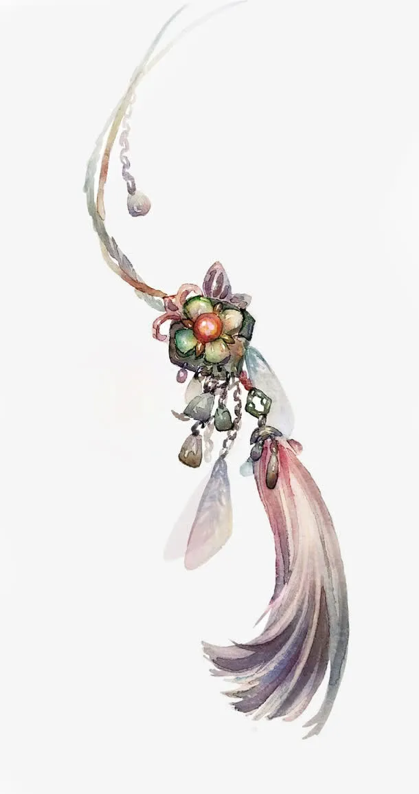 唯美古风插画免抠