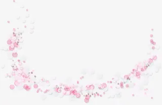 唯美粉红圆点半圆漂浮装饰免抠