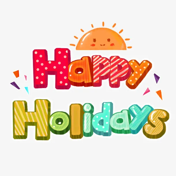 happy holiday艺术字免抠
