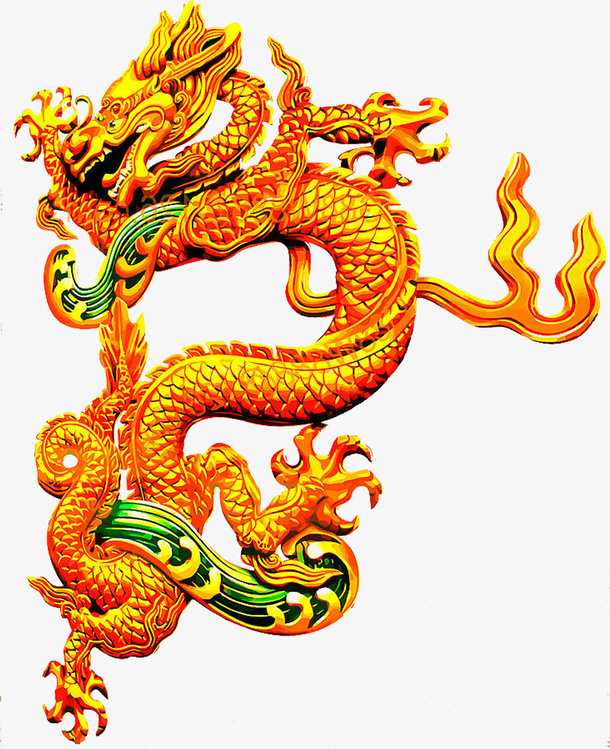 中国黄金龙纹免抠
