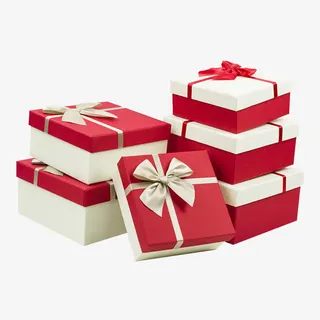 红白配色喜糖礼盒免抠