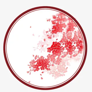 中国风樱花屏风免抠