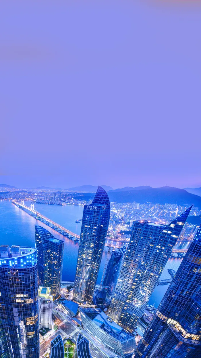 蓝色建筑H5背景高清