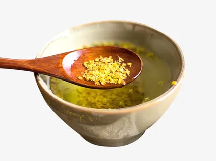 清香新鲜桂花花茶素材免抠